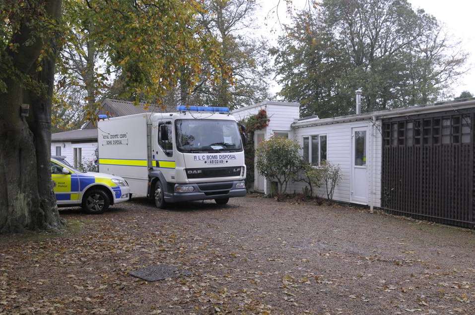 Bomb disposal experts arrive at the scene. All pictures: Ruth Cuerden