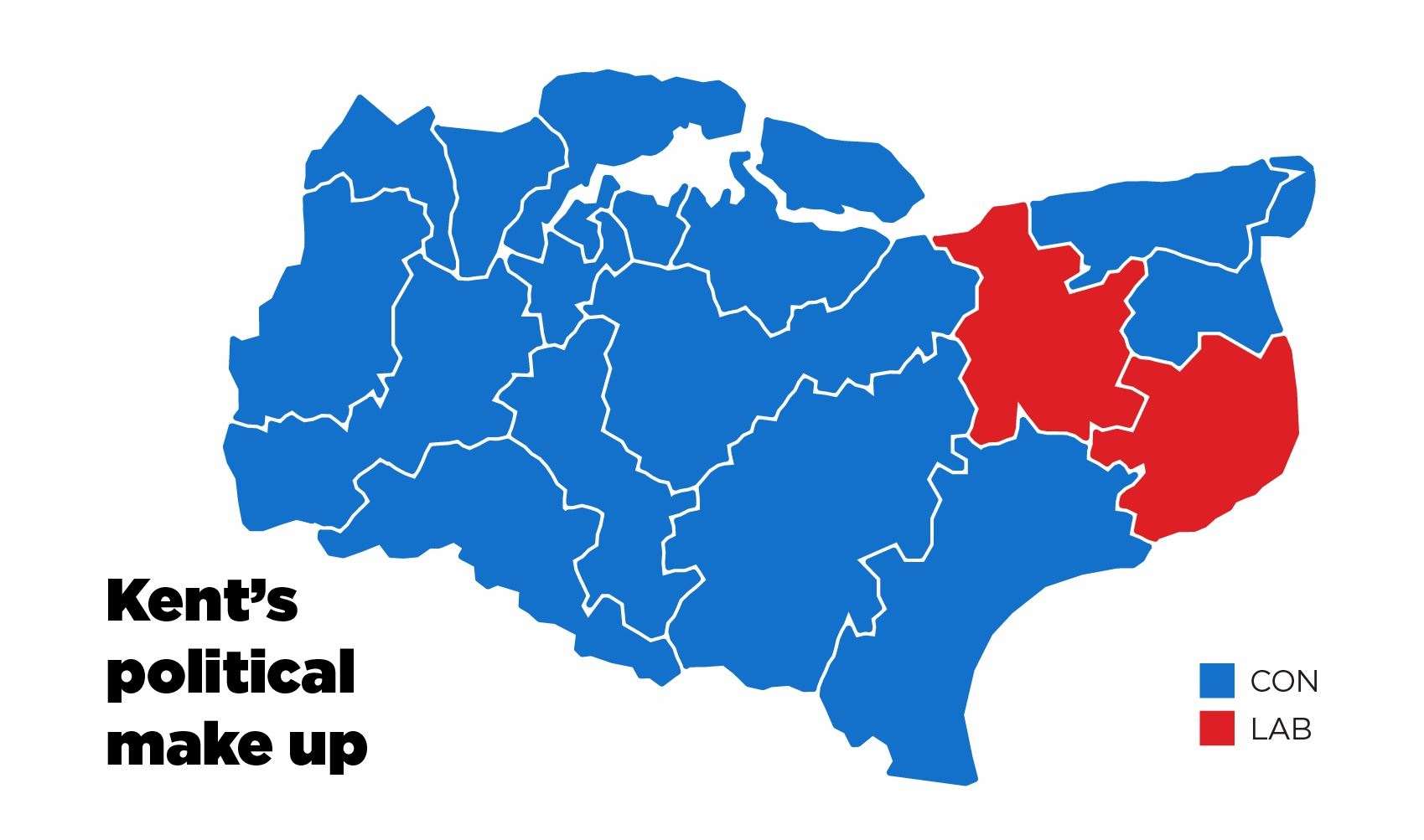The current political map of Kent