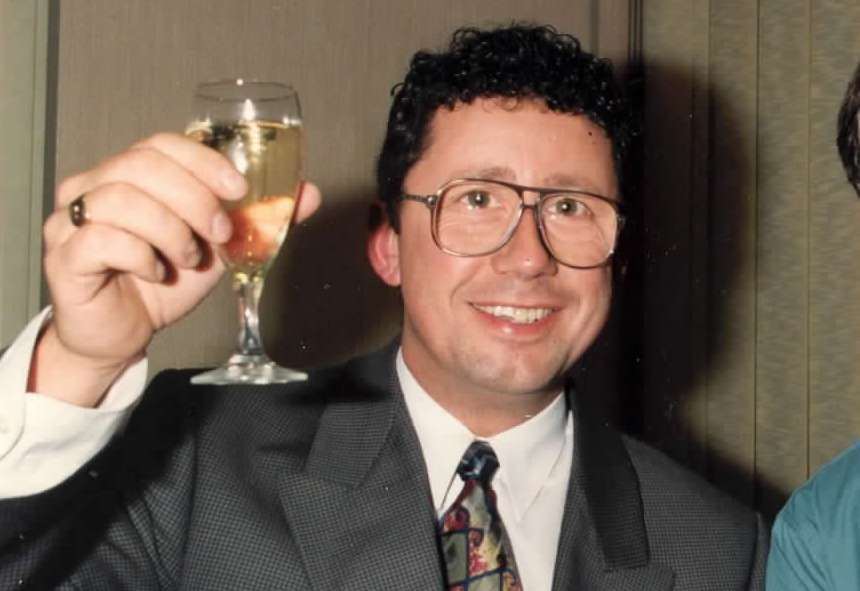 Paul Scally in 1995 toasts his success in the takeover of the Gills - and digging them out of adminstration