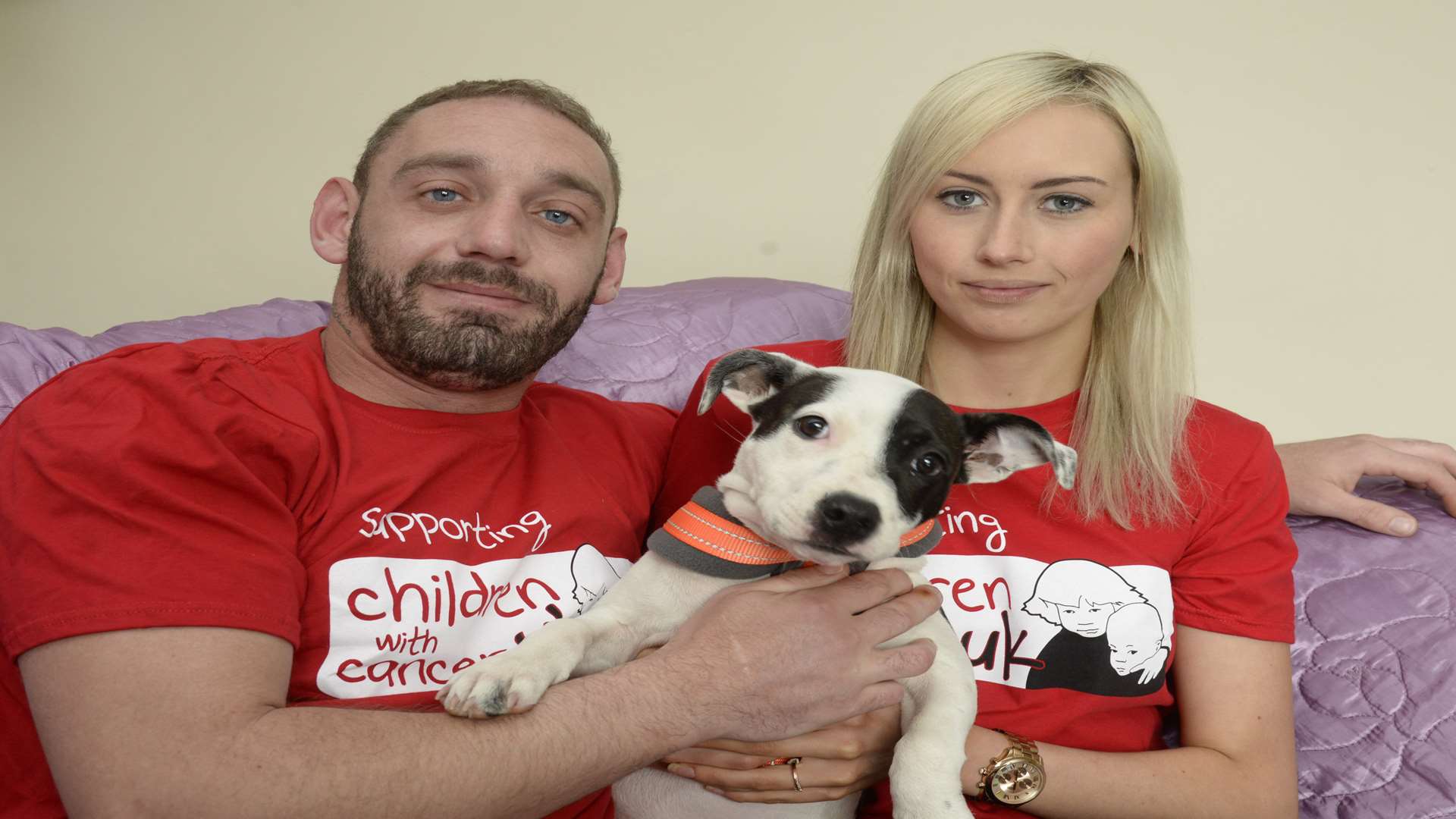 Alan Fagan, Shelby Mercer and their dog Storm of Regis Crescent, Milton Regis who are climbing Ben Nevis in September