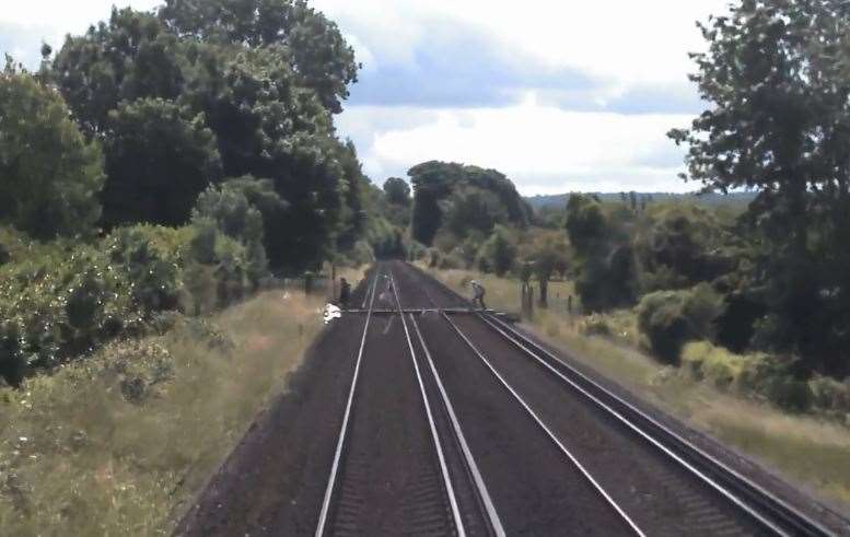 Walkers involved in a near miss at Otford near Sevenoaks