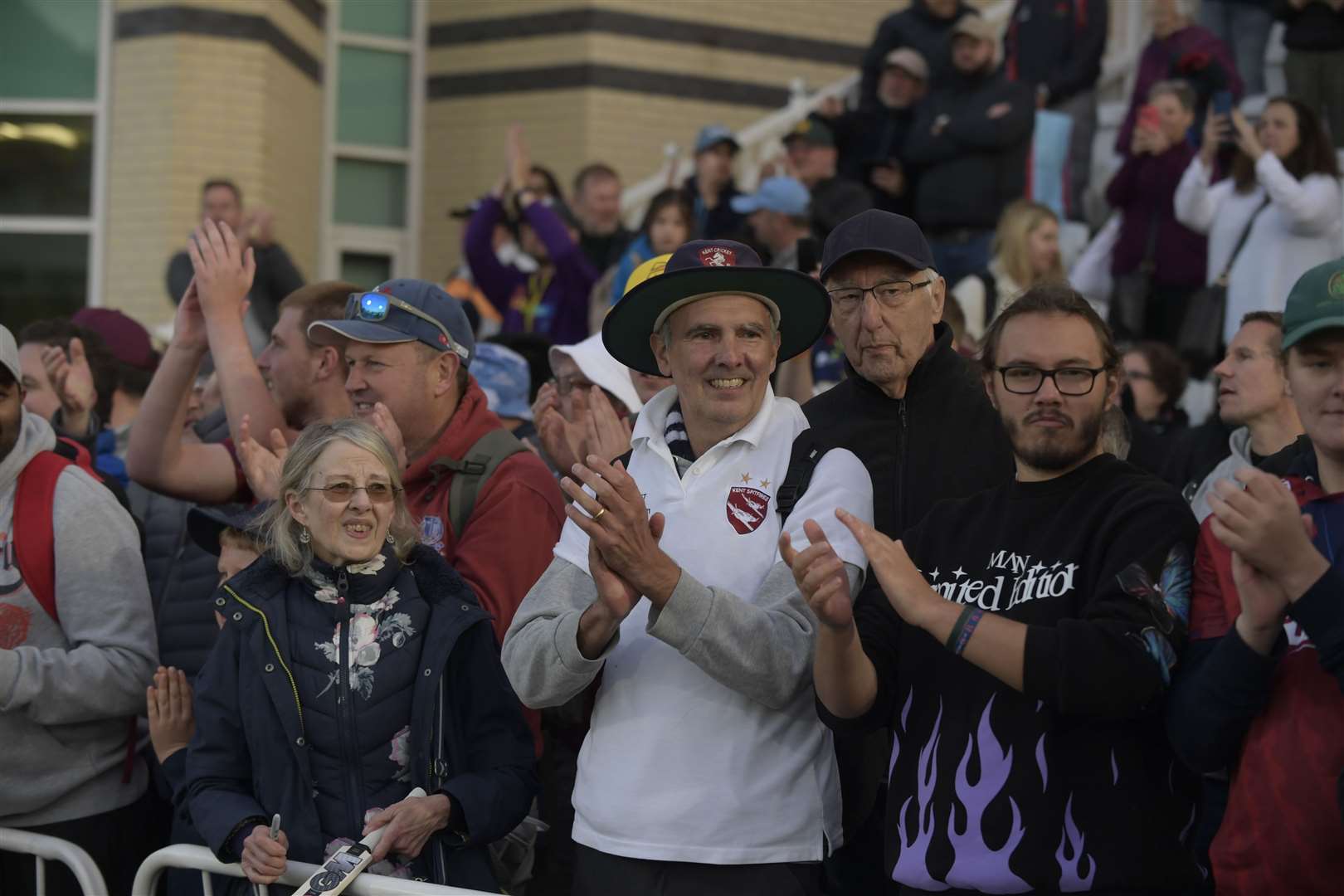 Kent supporters show their joy at the win. Picture: Barry Goodwin