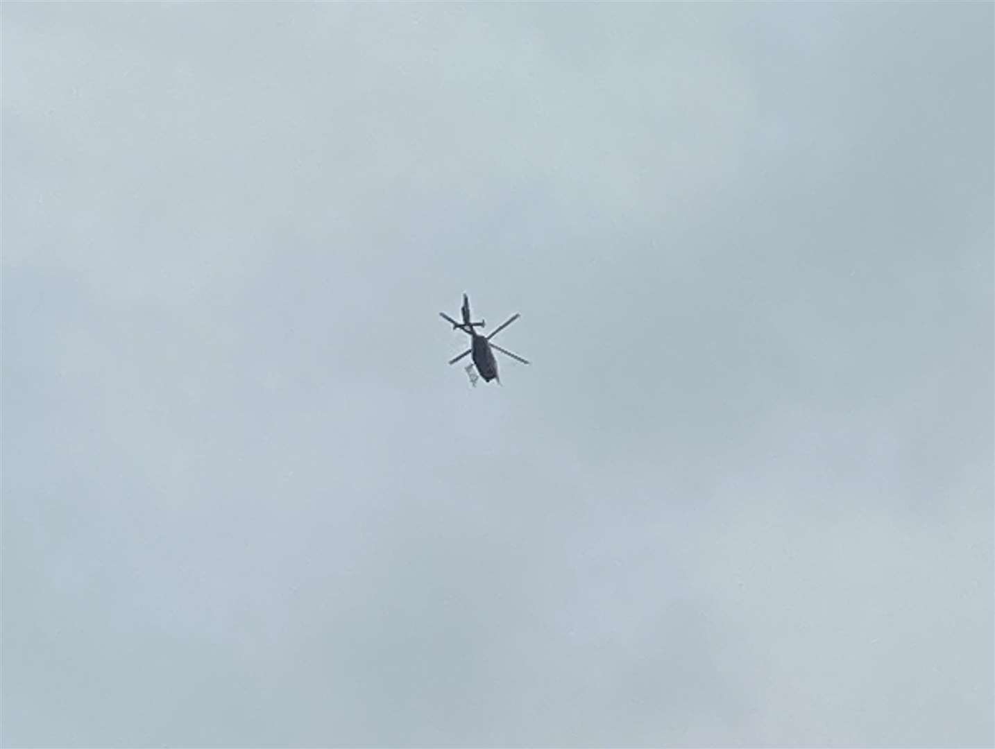 A helicopter was spotted circling over Faversham this afternoon