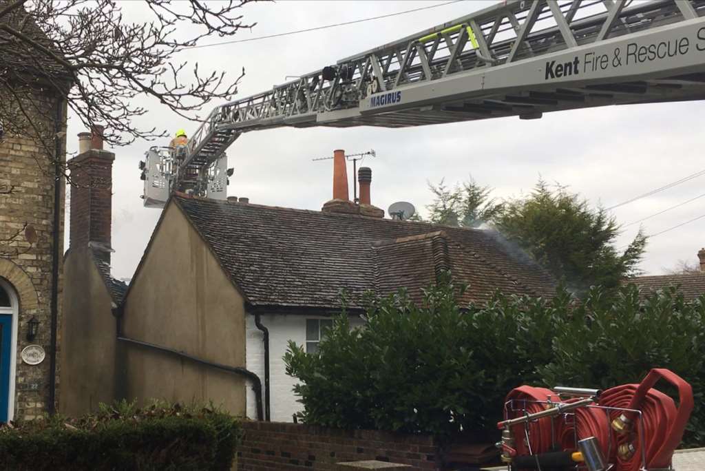 The height vehicle was sent to spray water from above covering a wider area