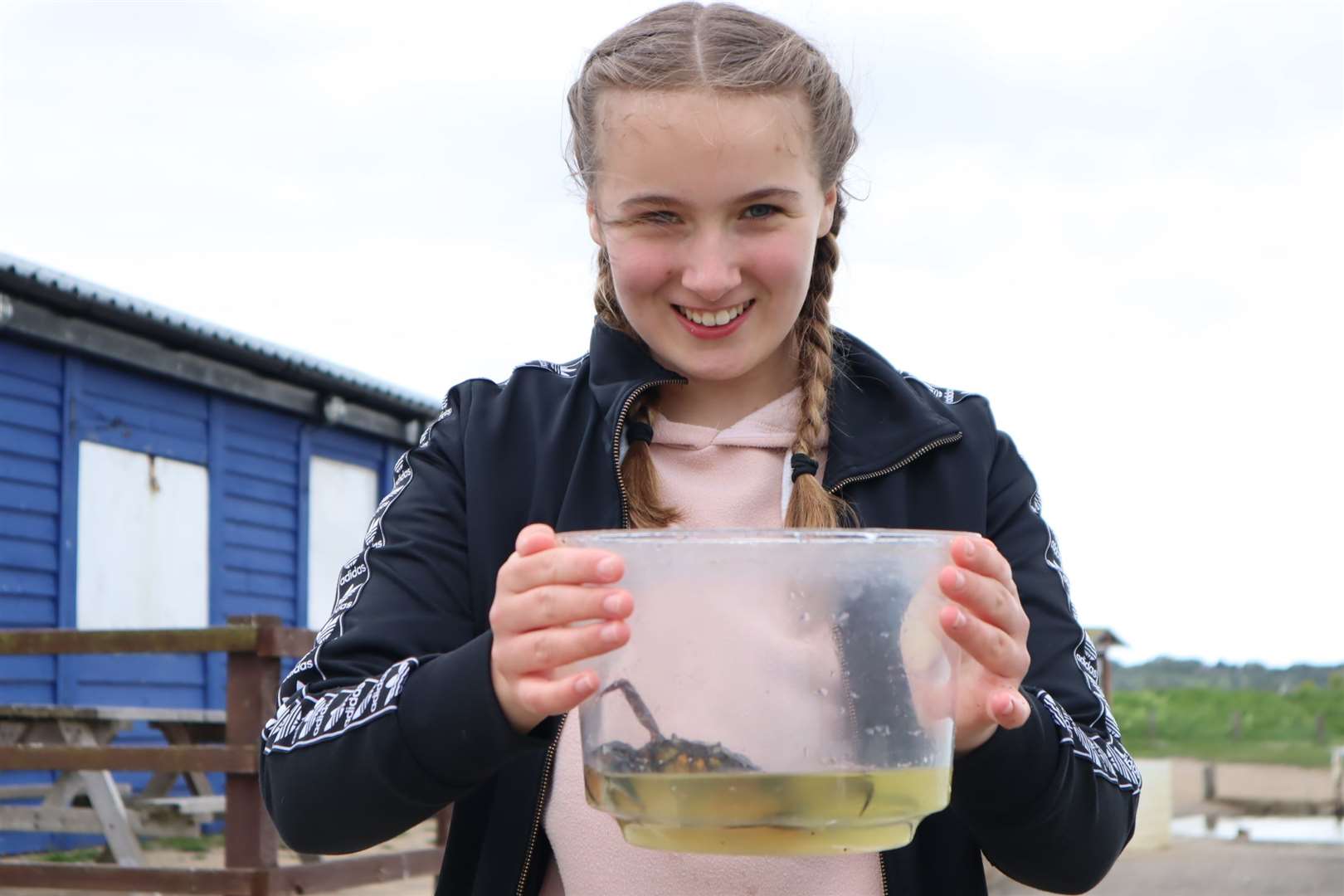 Crab-catcher Scarlett Page at Barton's Point Coastal Park, Sheerness