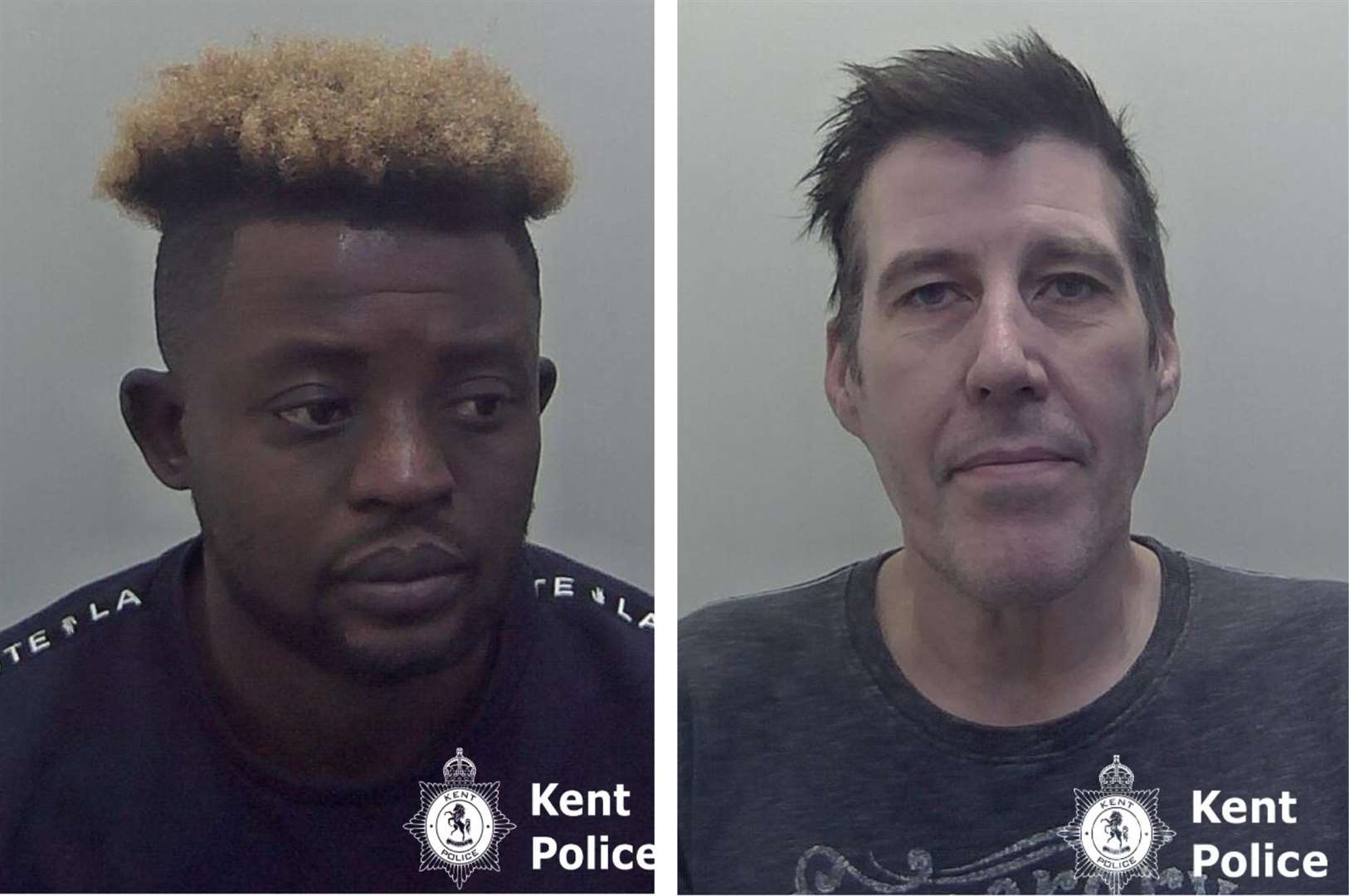 Wayne Kassim and Mark Duce were jailed after being found to be behind a phone line which advertised drugs to users under the name 'DelBoy' in Canterbury. Pictures: Kent Police