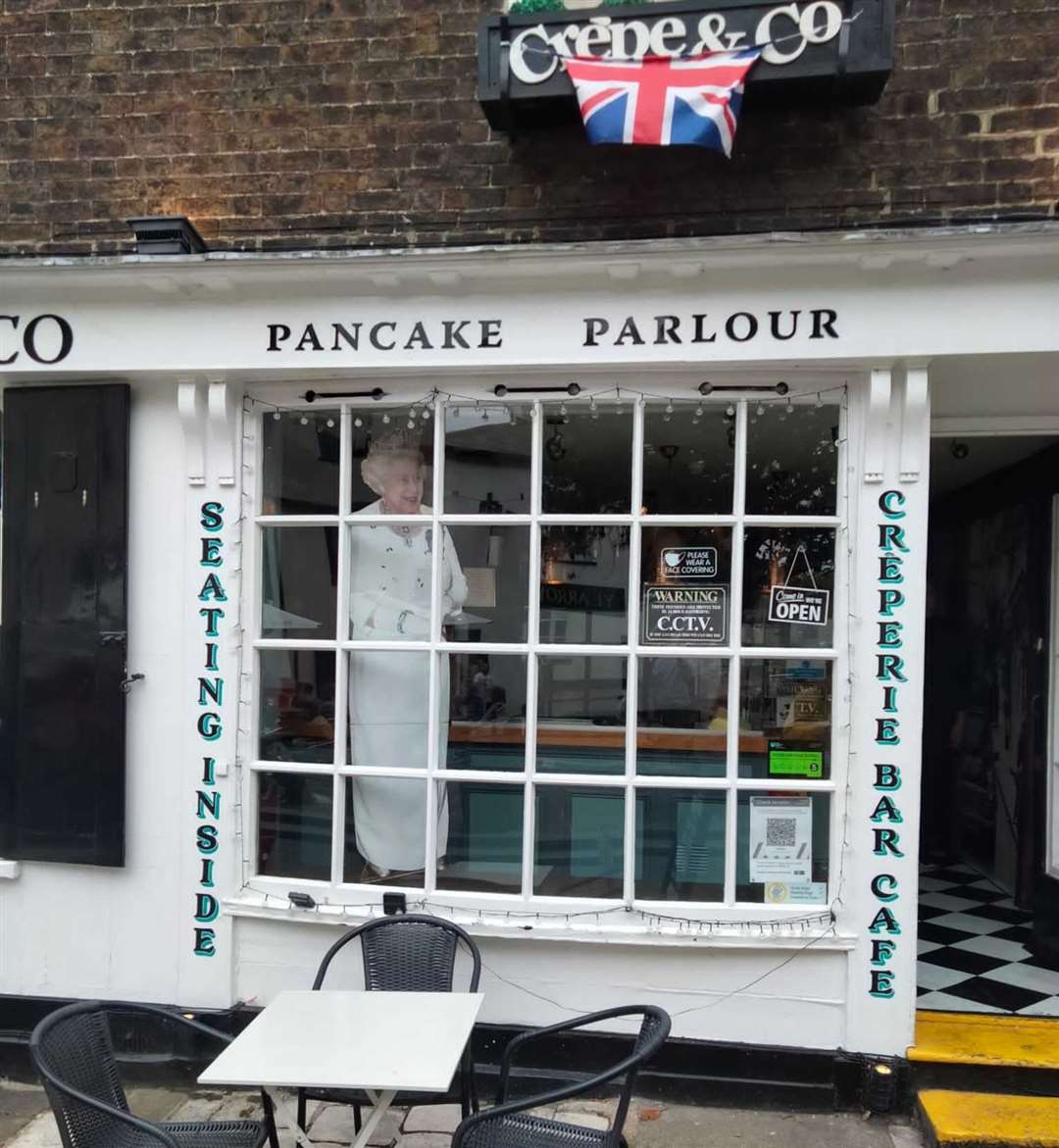 Shops in Rochester have paid tribute to the Queen who has died aged 96. Photo: Sean Delaney