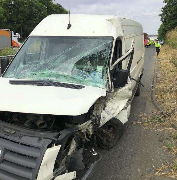 The scene on the M2. Pic: @KentSpecials