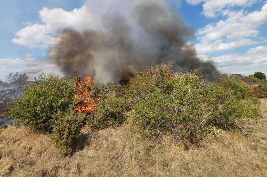 Firefighter tackled a blaze on Dartford Heath last month. Picture: Kent Police Dartford