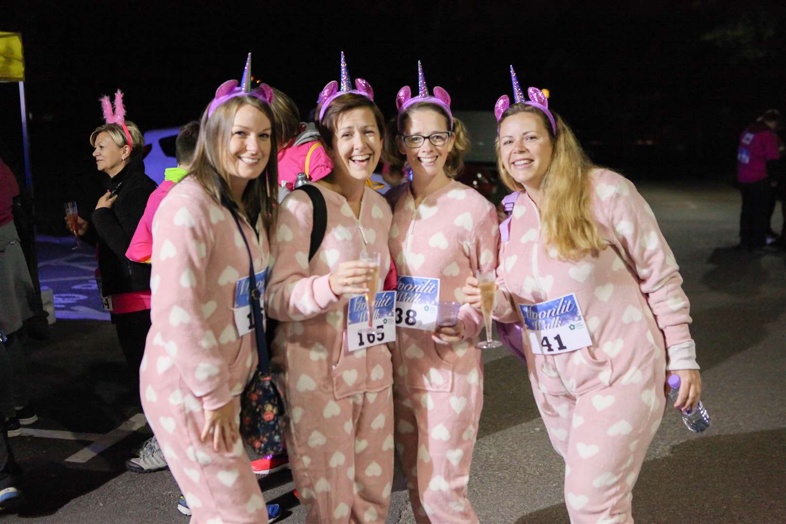 Nicola Staple, Sara Hayes, Kim Moulton, Kimberley Mace at a previous Moonlit Walk Picture: Heart of Kent Hospice