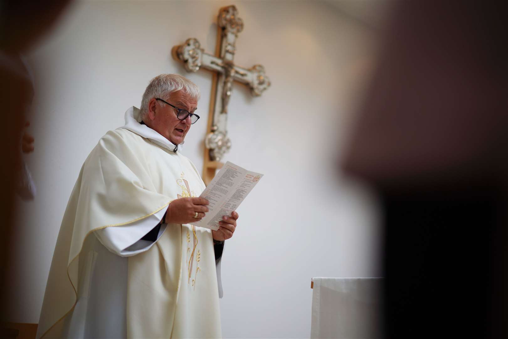 Father David Way during a service at St Thomas Church in Plymouth (Ben Birchall/PA)