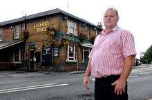 Paul Wratten outside the Cherry Tree in Barming