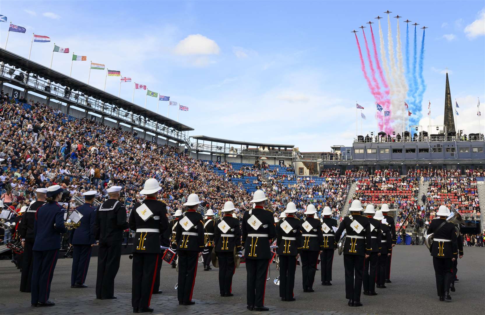 The Red Arrows are expected to perform five flypasts during this year’s Tattoo (The Royal Edinburgh Military Tattoo/PA)