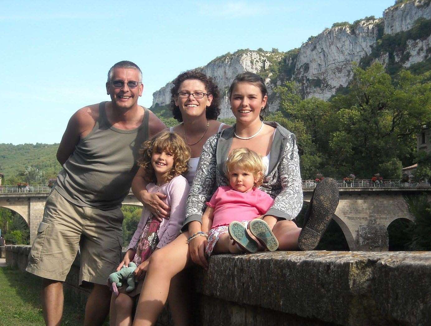 Neil Harlow with his wife Louise and (left to right) three daughters Maddy, Jami and Emily. Picture: Maddy Harlow