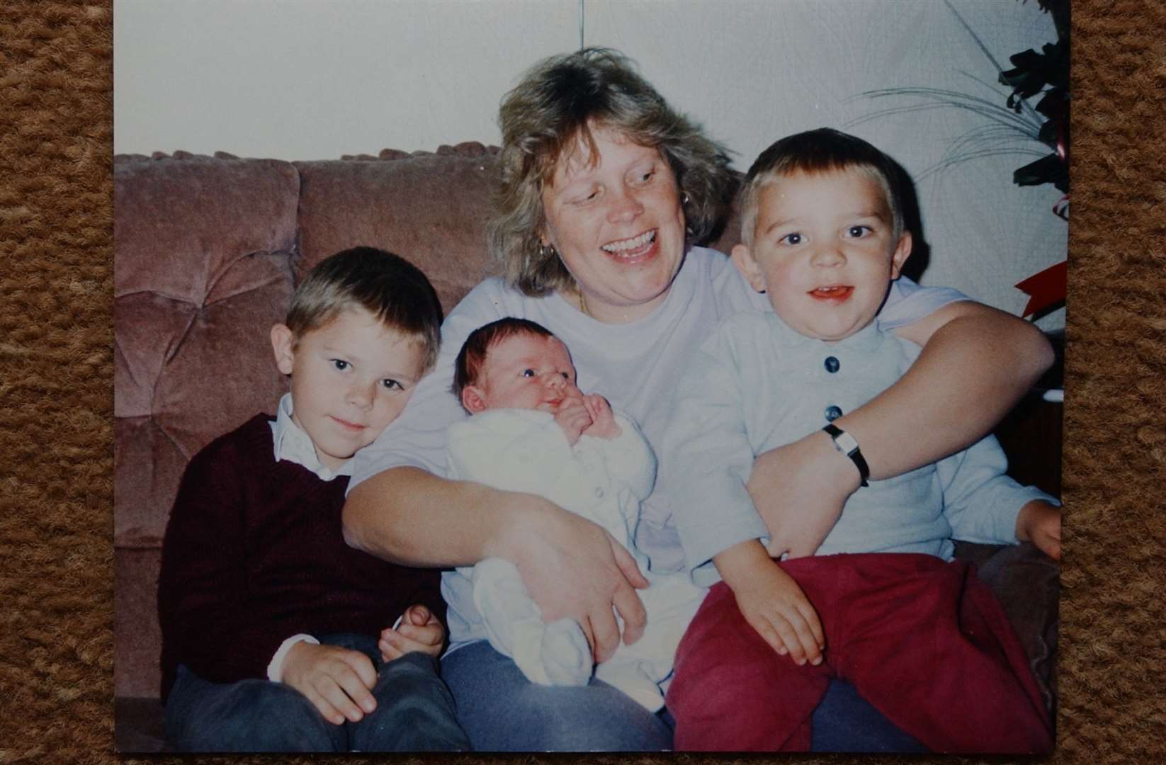 Debbie Griggs with children, Jeremy, Jake and baby Luke