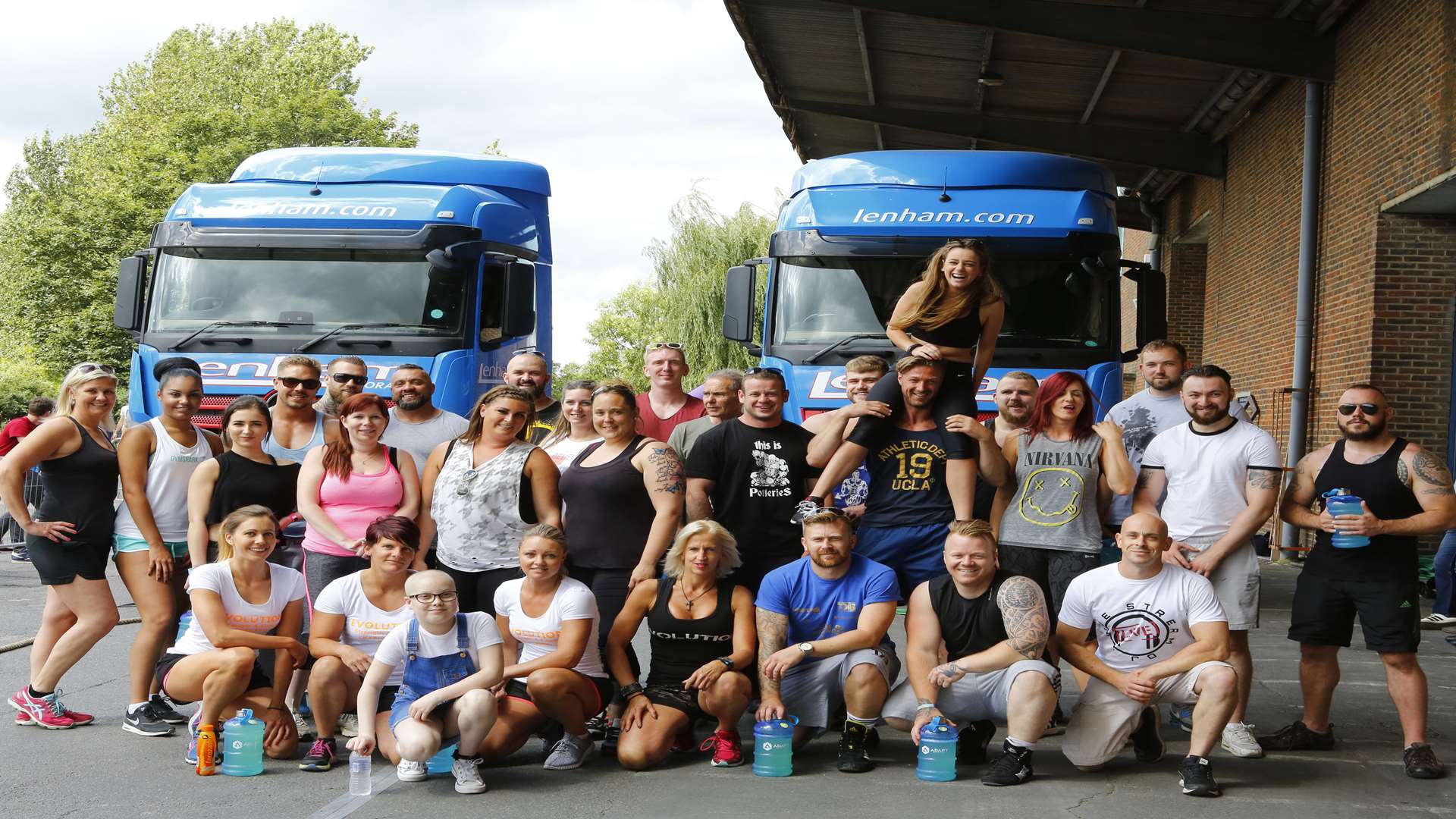 The competitors at this year's charity truck pull