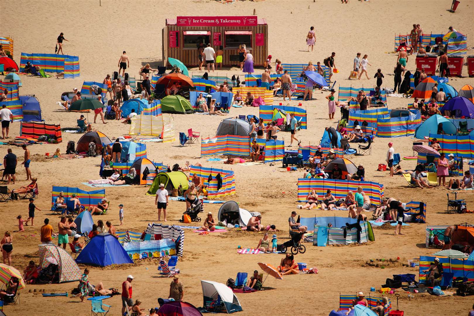 People arrive early at Perranporth beach (Ben Birchall/PA)