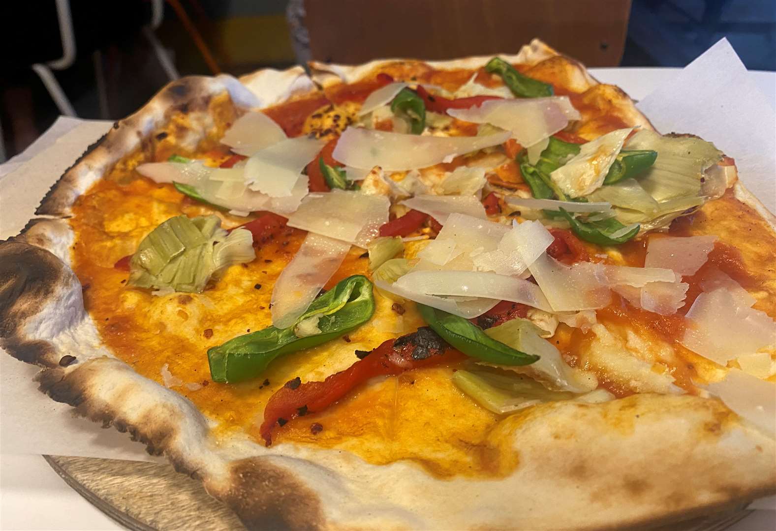 The Spanish-inspired special with red pepper, padron peppers, artichoke and manchego