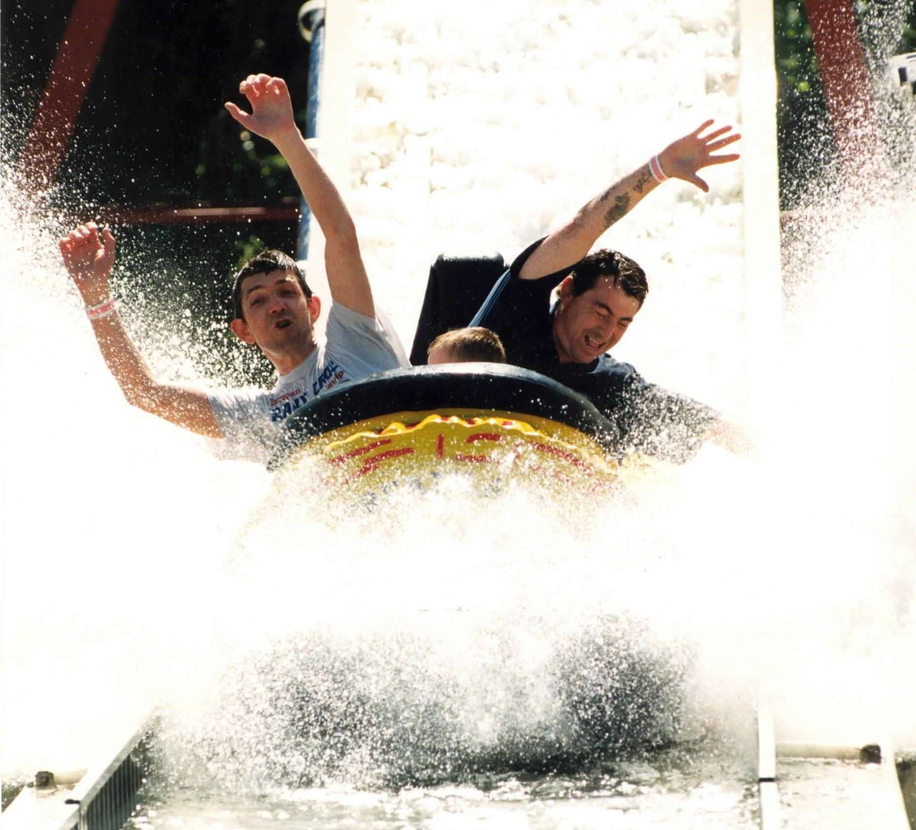 Making a splash on The Log Run at Dreamland in Margate in 1997