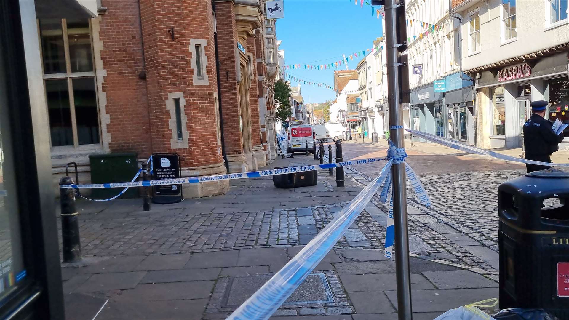 A huge cordon has been placed in Canterbury High Street