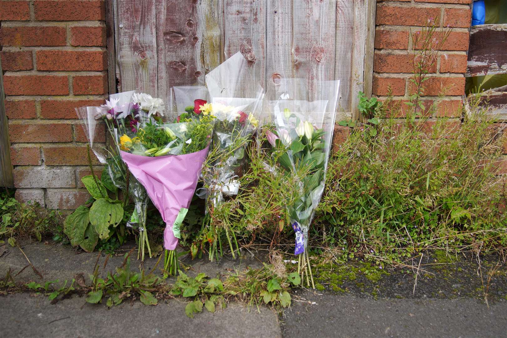 Flowers outside the home of Donald Patience in Ainsworth Road in Radcliffe, Greater Manchester (Peter Byrne/PA_