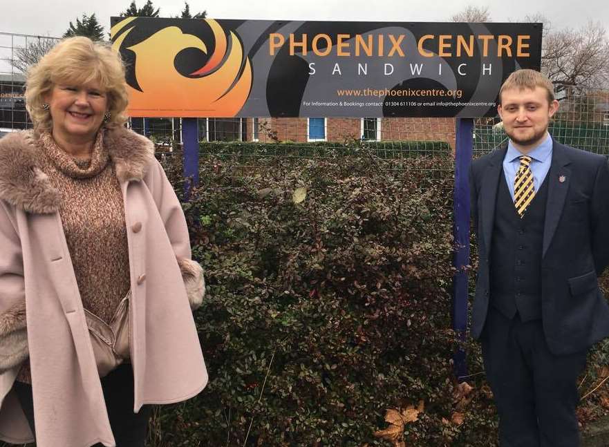 Tracy Carr and Cllr Dan Friend outside the Phoenix Centre in Sandwich where the new group will meet