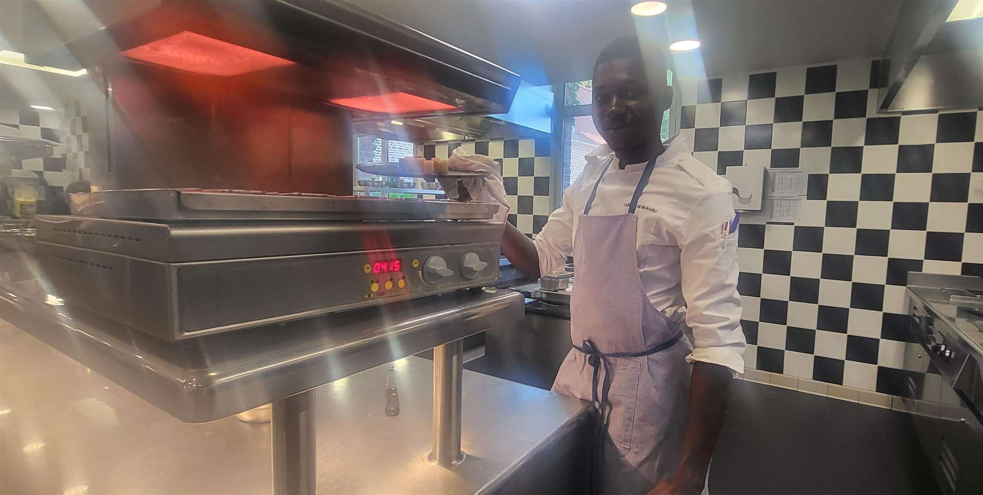 Some kitchen staff begin work in the boulangerie at 2am