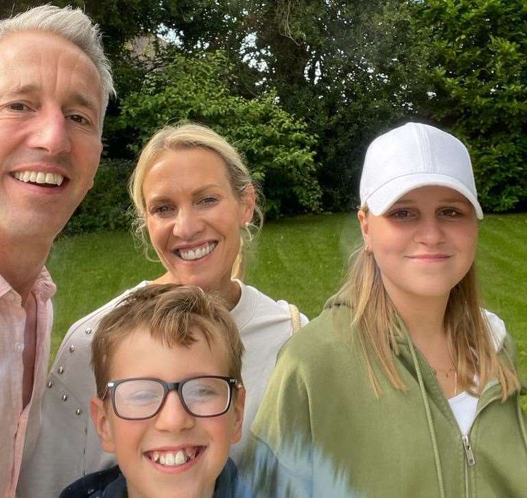 Howard and Katie Dove with Evie and her brother Edward