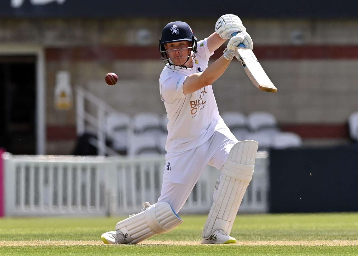 Jordan Cox - the only Kent batsman to reach a half-century against Essex. Picture: Keith Gillard