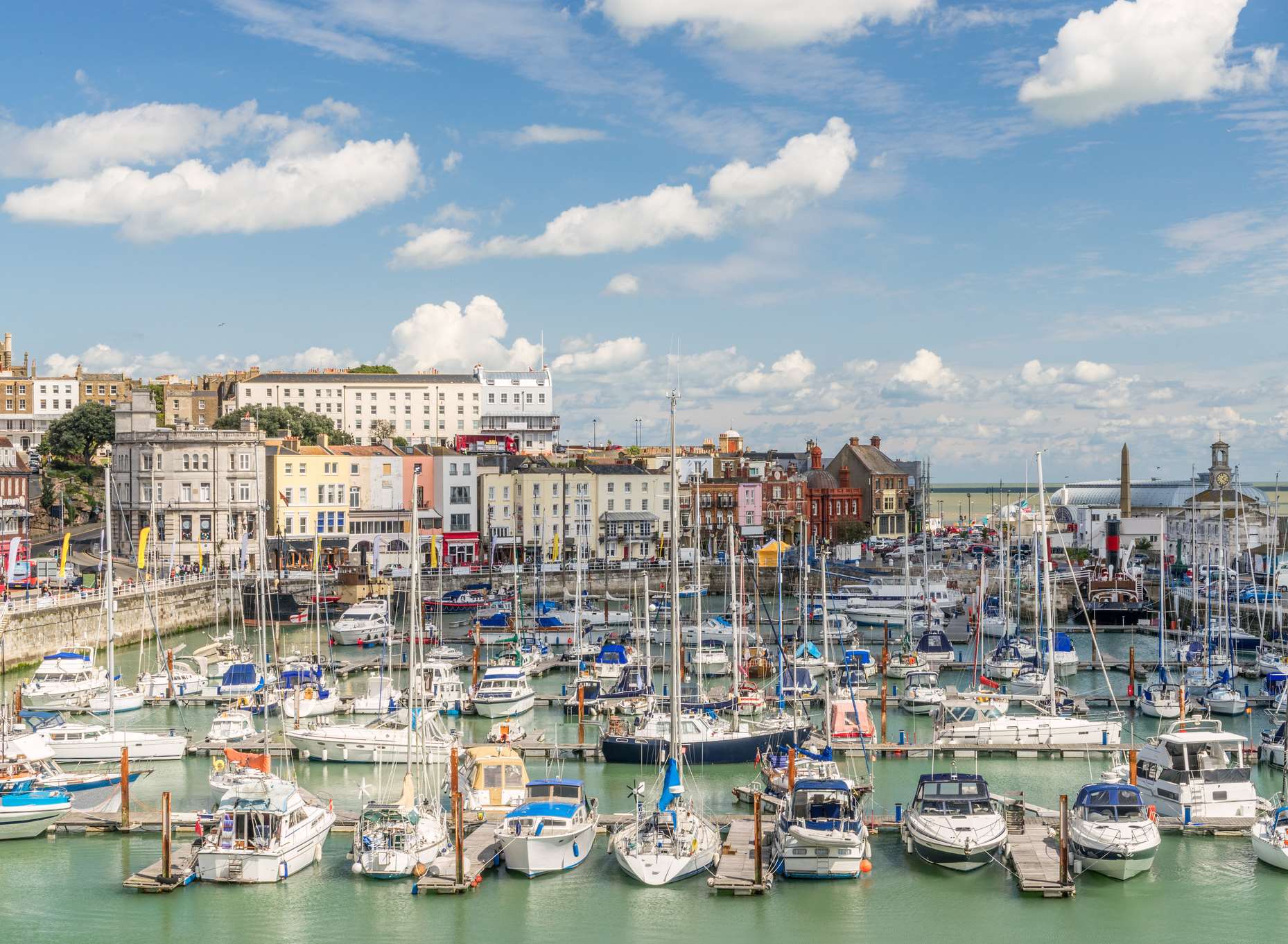 The man was rescued from a ledge on the cliffs overlooking Ramsgate Harbour