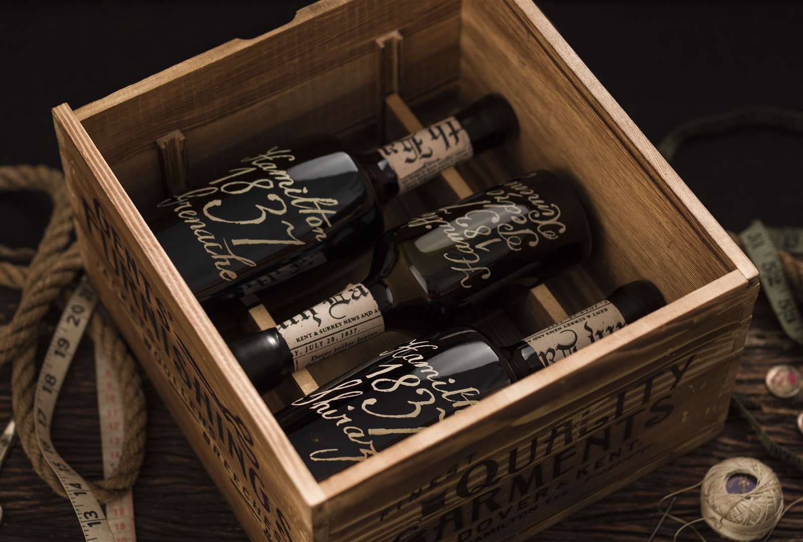 The Bloodline wine - bearing 1837, the date Richard Hamilton arrived Down Under - are presented in cases which reflect the wine's origins. Today it is produced by Hugh Hamilton Wines - run by Richard Hamilton's direct descendants