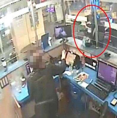 Ben at the counter demanding cash. Picture: Kent Police
