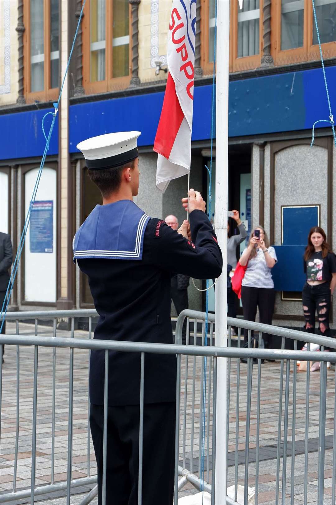 The flag is raised Picture by Sarah Jane Adams