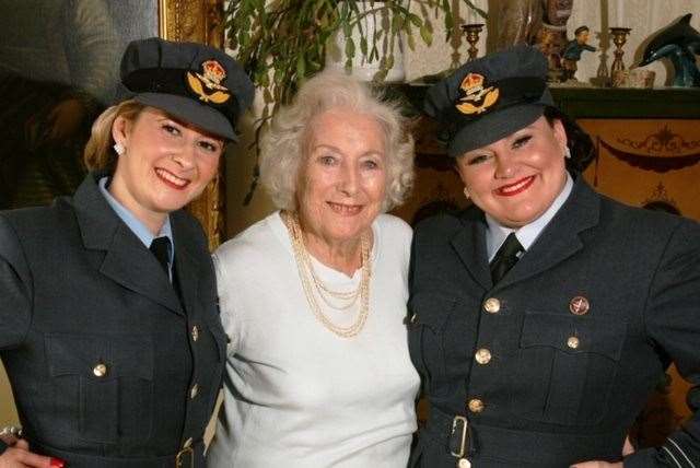 Dame Vera Lynn will forever be associated with the cliffs. Pictured here with Swingtime Sweethearts