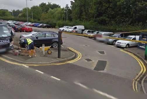 The car park off Forstal Road which travellers moved into last night