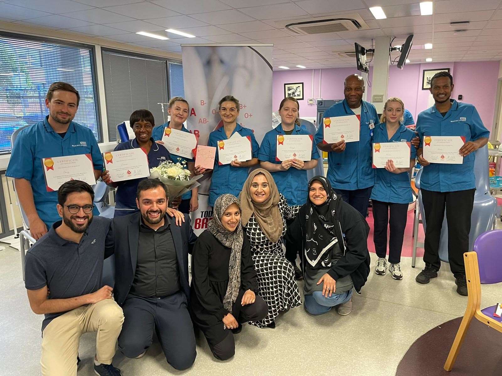 Staff and blood donors at a centre in Tooting, south London (Who Is Hussain?/PA)