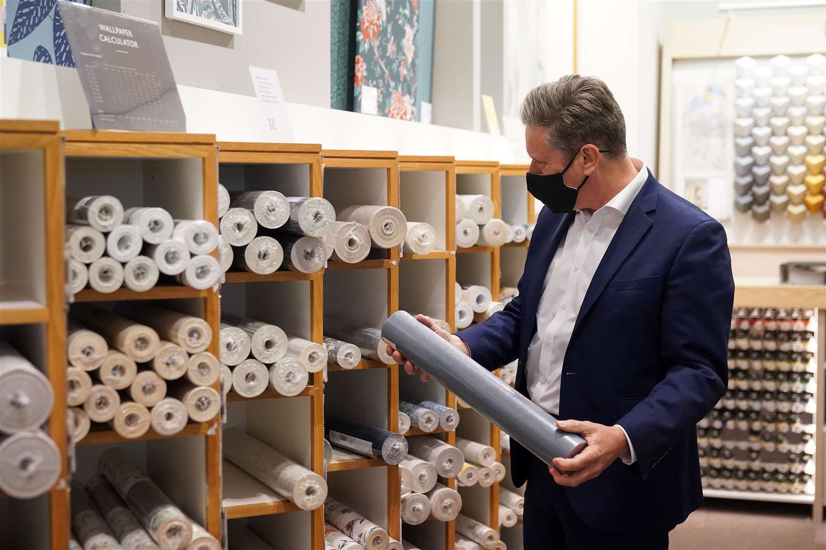 Sir Keir Starmer in the wallpaper section of John Lewis (Christopher Furlong/PA)