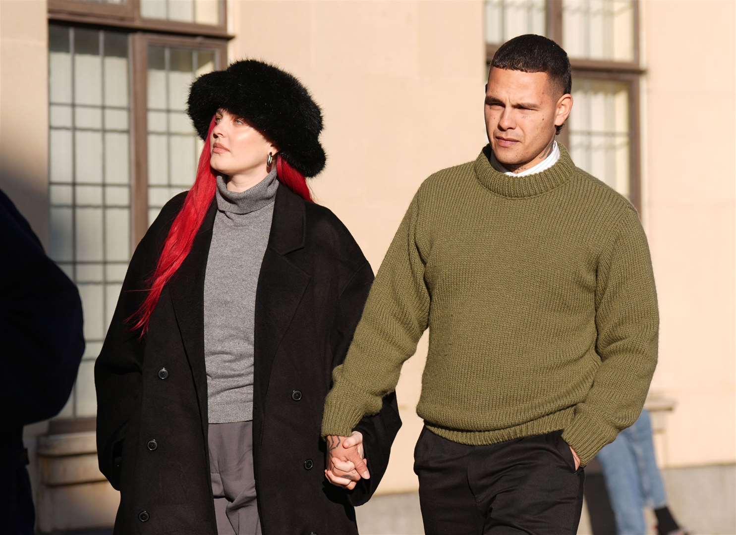 Tyron Frampton arrives at court with his wife, the musician Anne-Marie (Joe Giddens/PA)