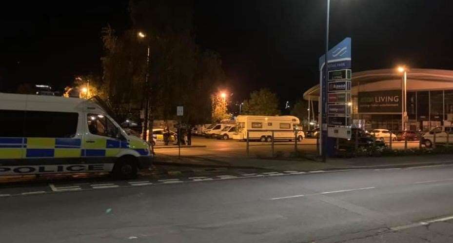 Motorhomes in the Asda Living car park in St Peter’s Street, Maidstone