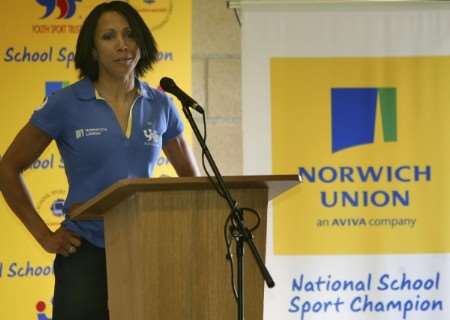 Dame Kelly launches National Sport Week. Picture: Geri Carr