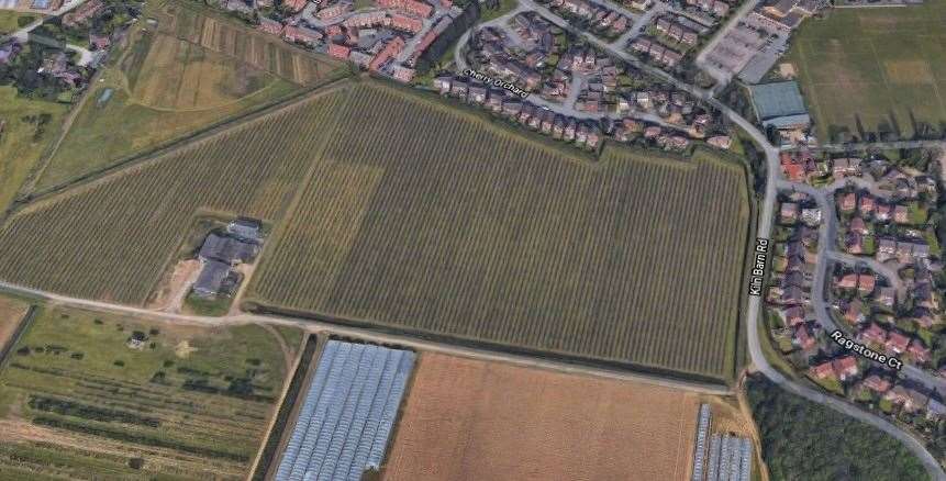 The proposed development site for up to 300 new homes in the countryside south of Ditton. Picture: Google Earth
