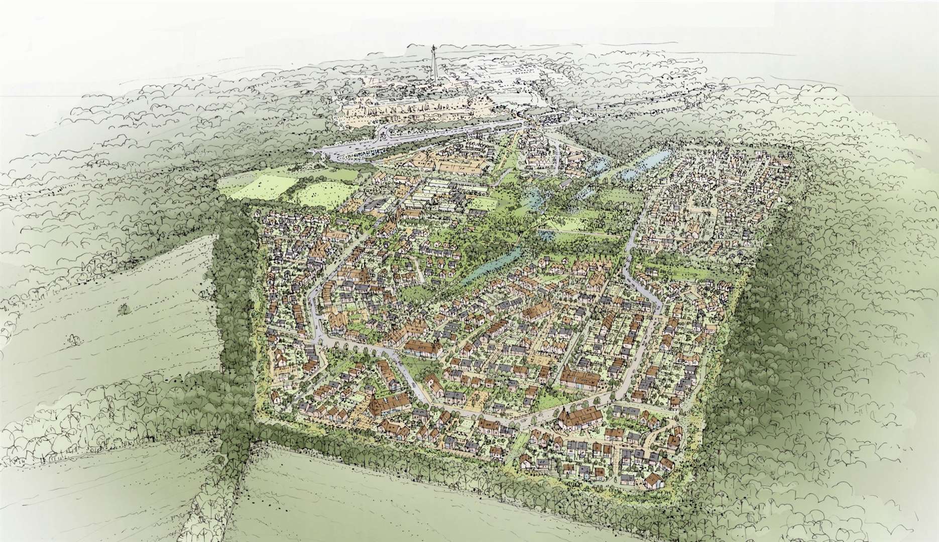 As many as 1,815 homes could be built at Dunkirk between Faversham and Canterbury. Picture: Shaptor Capital