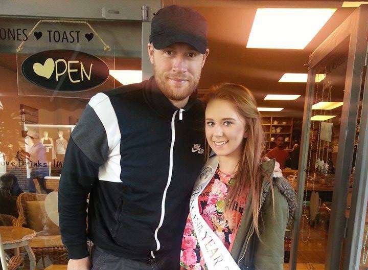 Cricket legend Freddie Flintoff signed Kerys' sash