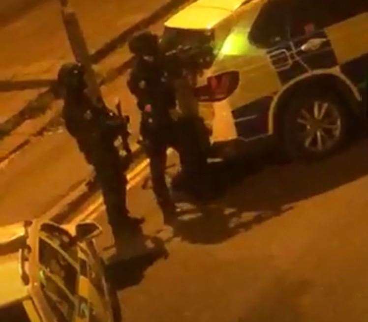 Armed police in Luton Road, Chatham