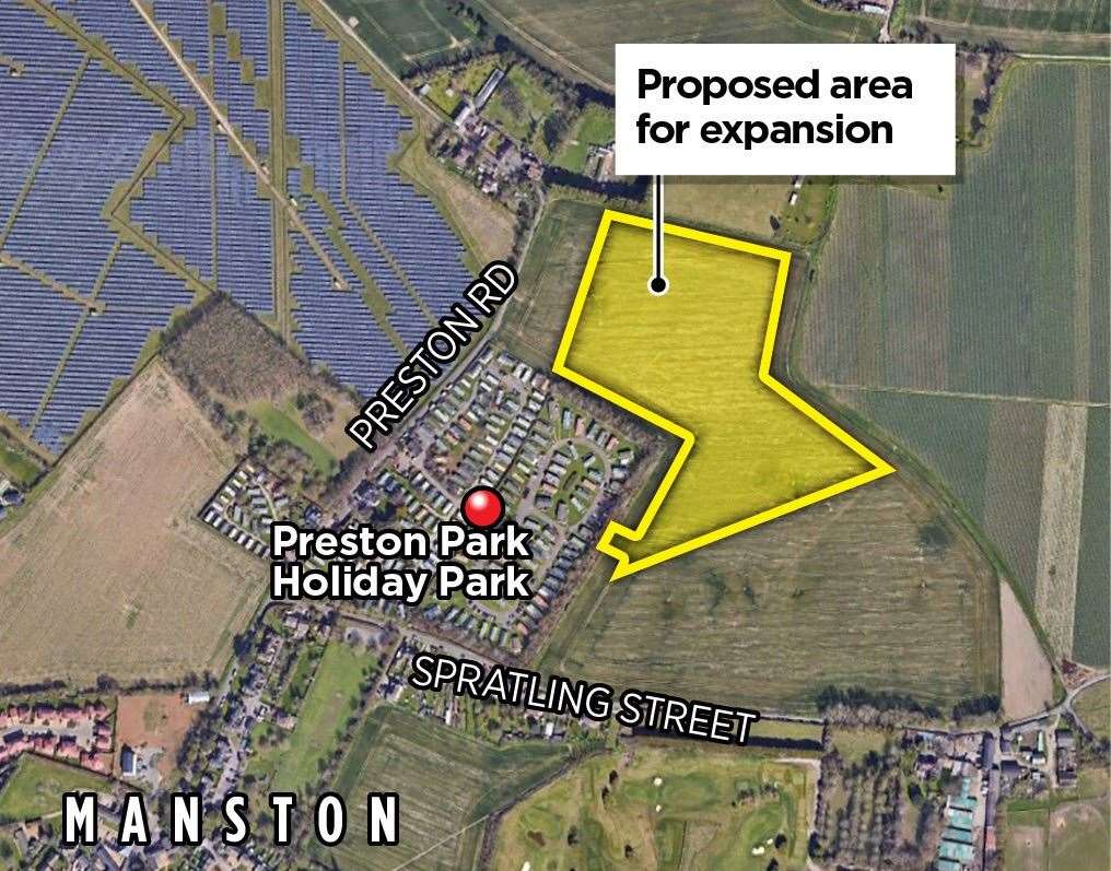 Preston Park Holiday Park near Manston had their expansion on to 10 acres of farm land refused by Thanet District Council