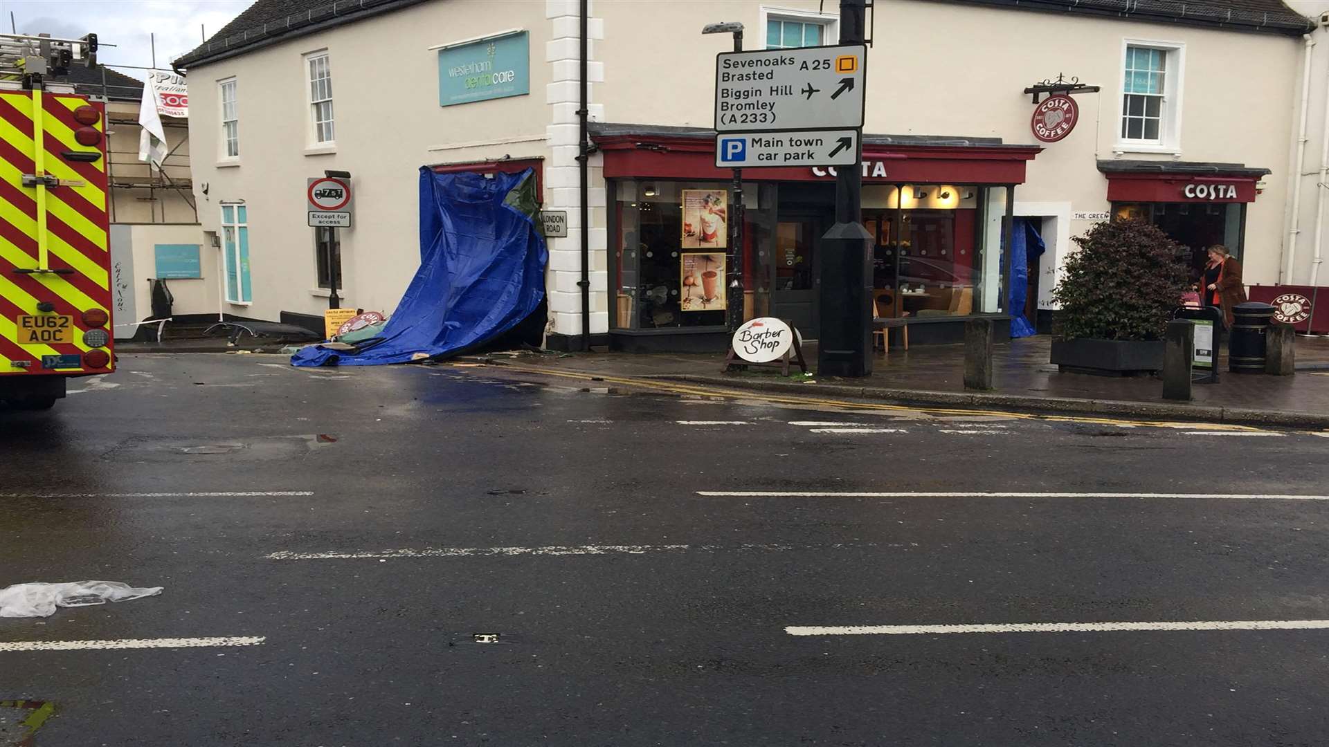 The crash scene in Westerham