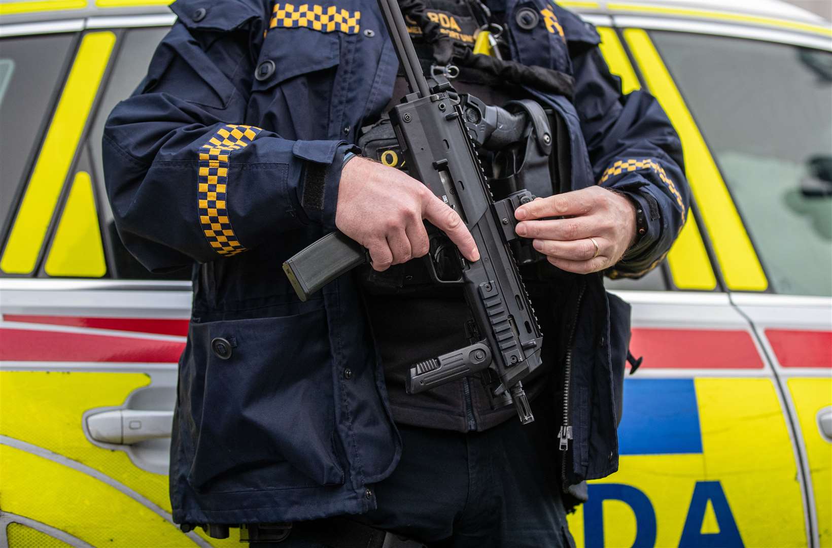 Armed police on duty outside the Special Criminal Court in Dublin during the Gerry Hutch trial (Damien Storan/PA)