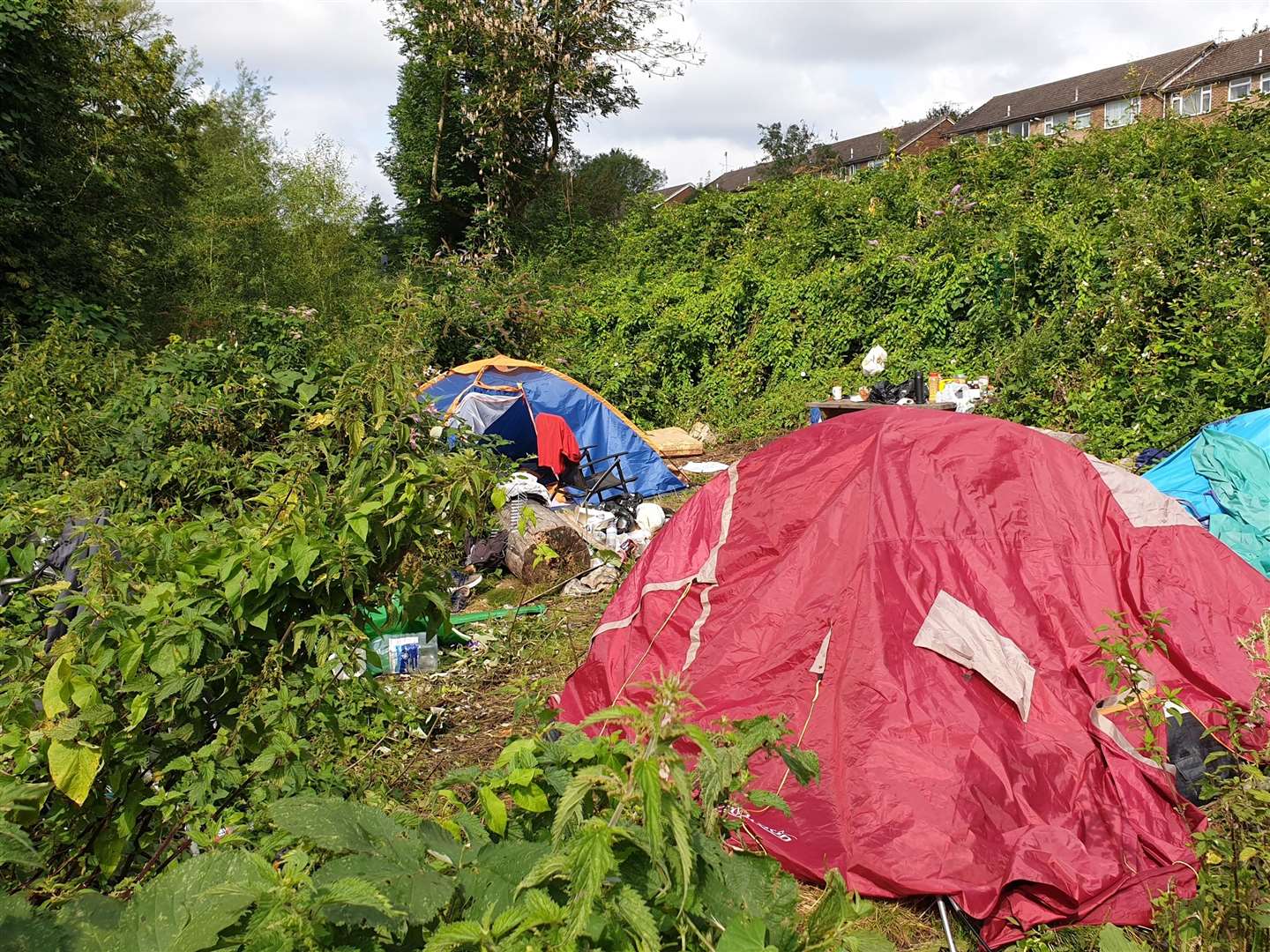 The encampment of homeless people in Fant