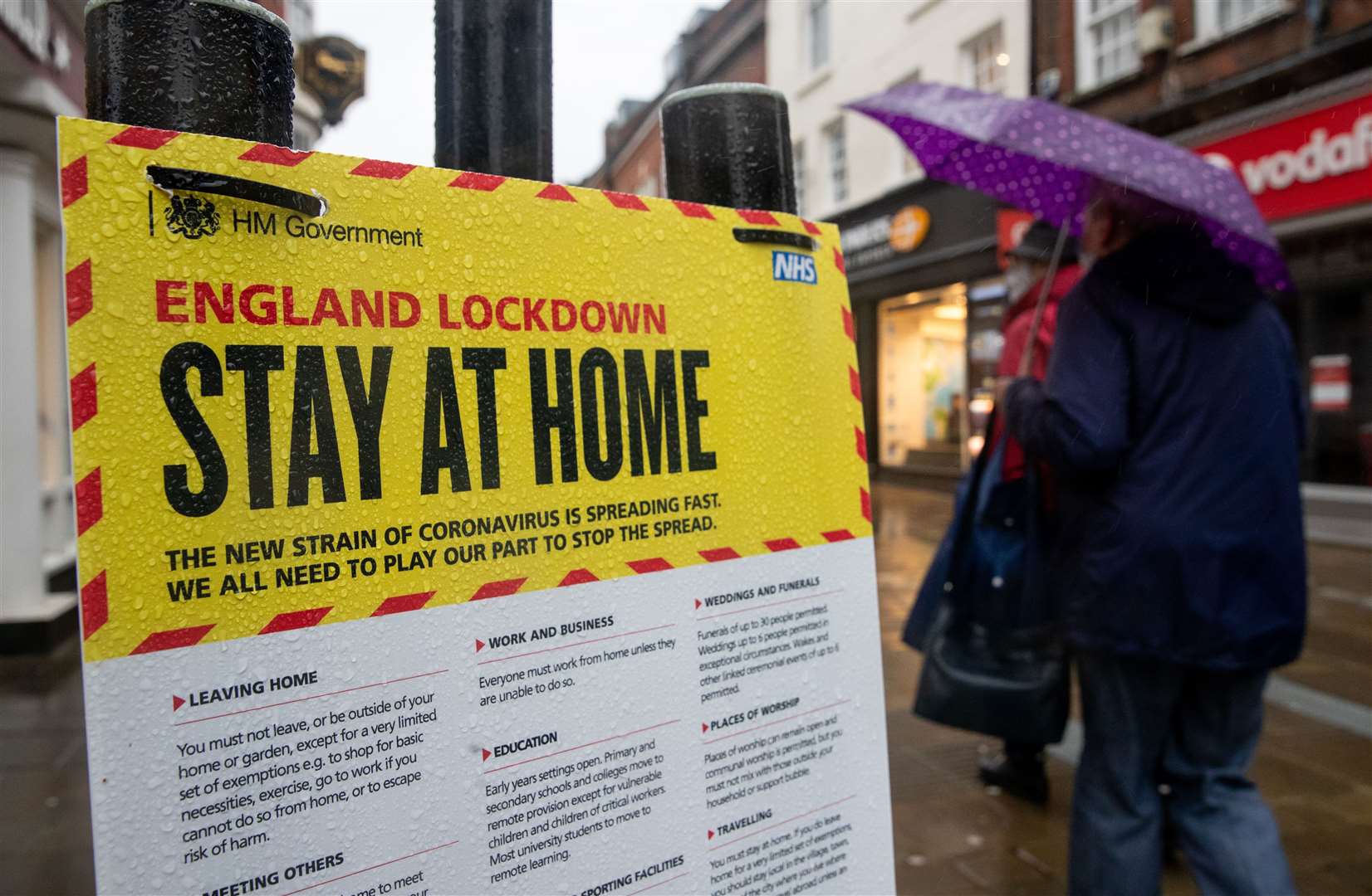 People in all four nations of the UK have been ordered to stay at home throughout January (Andrew Matthews/PA)