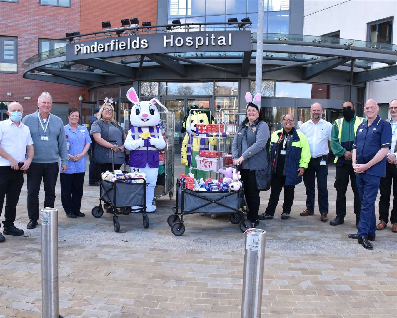 Crates of Easter eggs were delivered to Pinderfields Hospital in Wakefield (Mid Yorkshire Hospitals NHS Trust/PA)